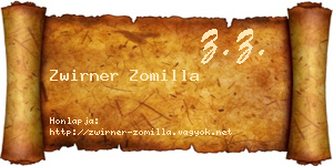 Zwirner Zomilla névjegykártya